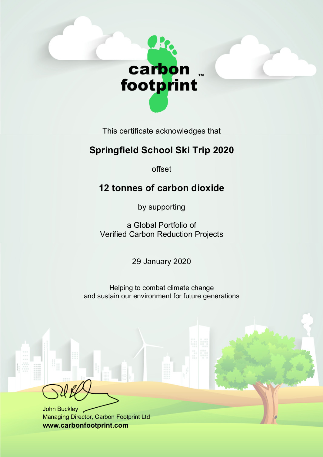 Carbon Footprint Ski 2020