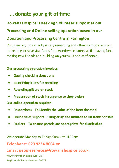 Farlington Volunteer Flyer 2